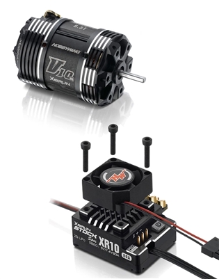 Combo Moteur Brushless Hobbywing – ESC XR10 Stock + Moteur V10 G4R 21,5T – 1:10