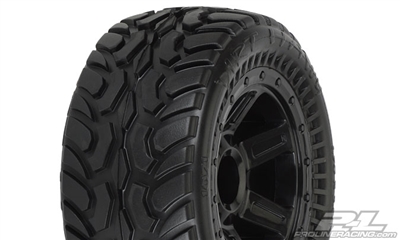 Set Di 4 Pneumatici Pro-Line Dirt Hawg 2.0 Con Cerchi Neri (2.6") Per ARRMA 1/10, QUAKE &amp; GORGON